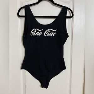“Ciao Ciao” Black Bodysuit - Charlotte Russe